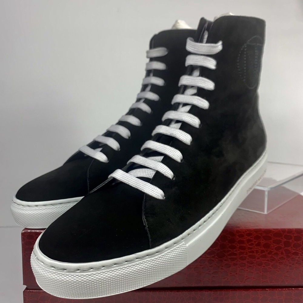 NIB TAMARA MELLON size 40.5 US 10.5 THC Black Suede High Top Sneakers Dust bag